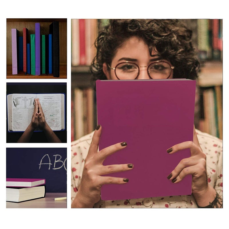 Anseal 2 Pack Stretchable Book Sleeve Covers, for Paperbacks Hardcover Textbooks up to 9" x 12", Office Supplies with Free Sticker Labels (2 Pack, Black) - Image 5